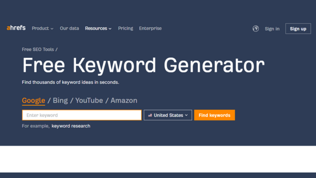 Free Keyword Generator 示意圖